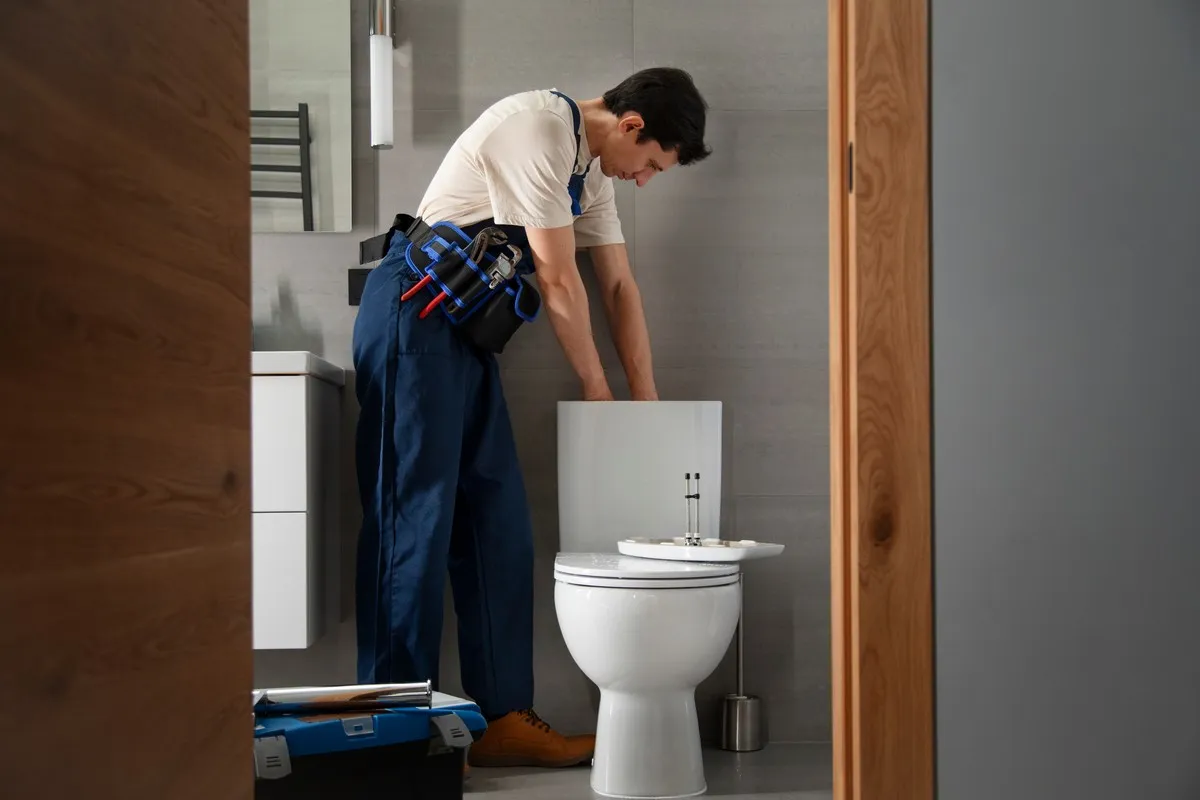 ExpressFlow Plumbers St. Catharines male-plumber-installation-toilet